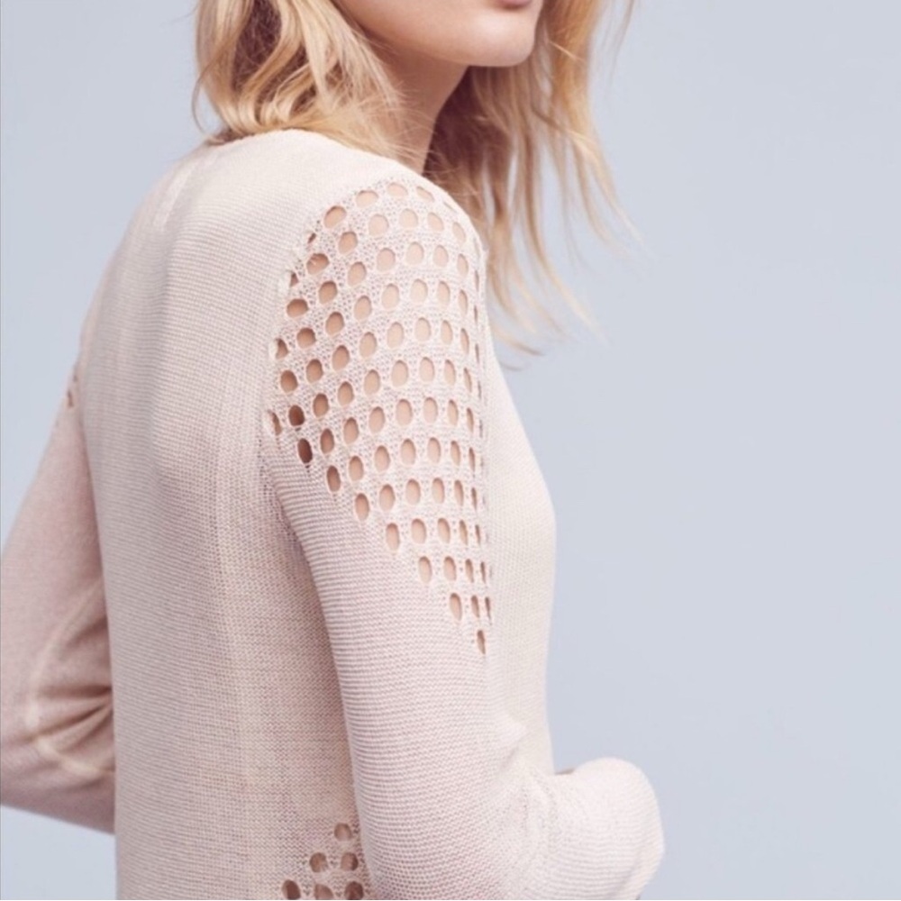 Sunday in Brooklyn anthropologie Fiona layered lace sweater top cream small EUC - Picture 2 of 8